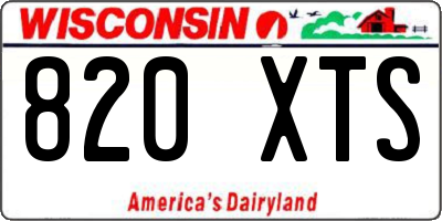WI license plate 820XTS