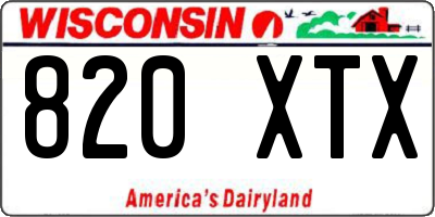 WI license plate 820XTX