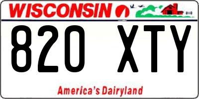 WI license plate 820XTY