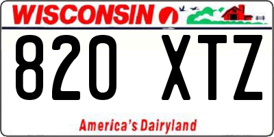 WI license plate 820XTZ