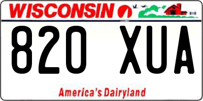 WI license plate 820XUA