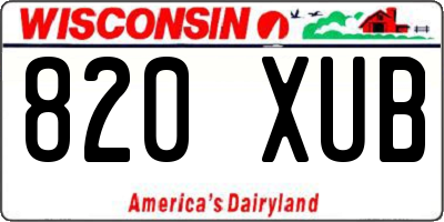 WI license plate 820XUB