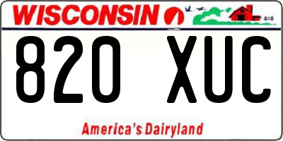 WI license plate 820XUC