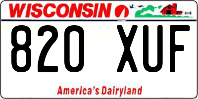 WI license plate 820XUF