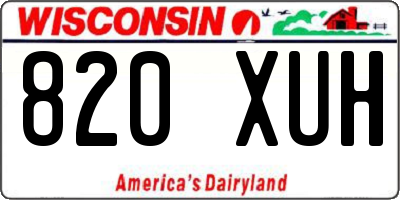 WI license plate 820XUH