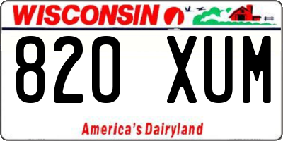 WI license plate 820XUM