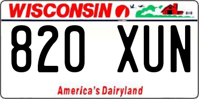 WI license plate 820XUN