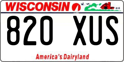 WI license plate 820XUS