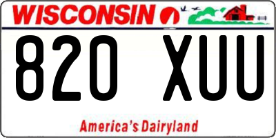 WI license plate 820XUU