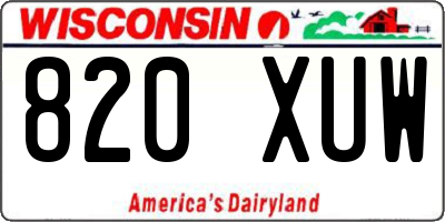 WI license plate 820XUW