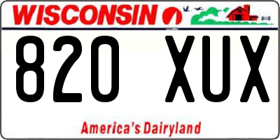 WI license plate 820XUX