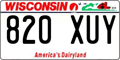 WI license plate 820XUY