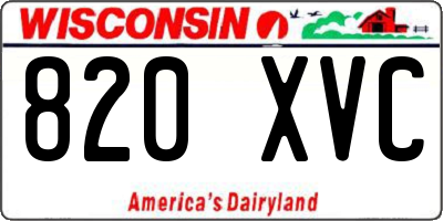 WI license plate 820XVC