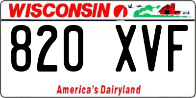 WI license plate 820XVF
