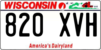 WI license plate 820XVH