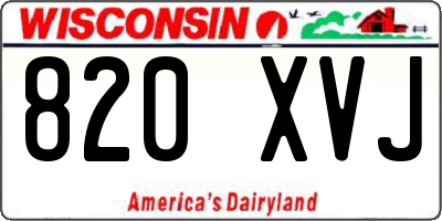 WI license plate 820XVJ