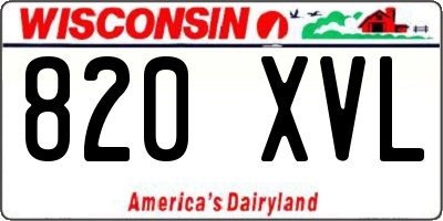 WI license plate 820XVL