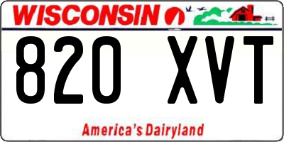 WI license plate 820XVT