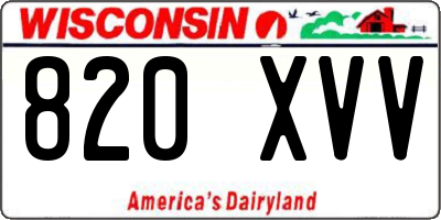 WI license plate 820XVV