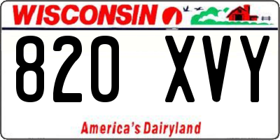 WI license plate 820XVY