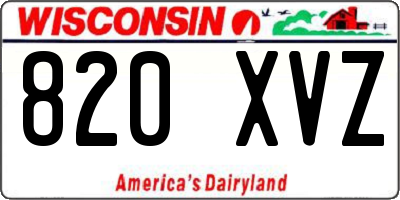 WI license plate 820XVZ