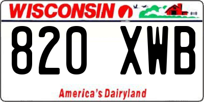 WI license plate 820XWB