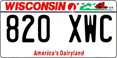 WI license plate 820XWC