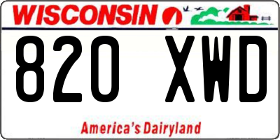 WI license plate 820XWD
