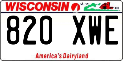 WI license plate 820XWE