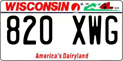 WI license plate 820XWG