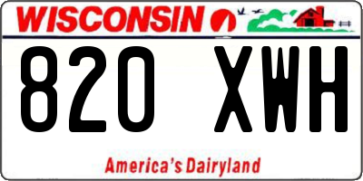 WI license plate 820XWH