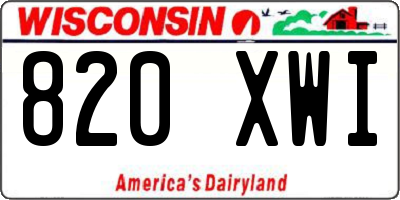 WI license plate 820XWI
