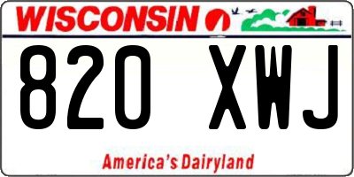 WI license plate 820XWJ