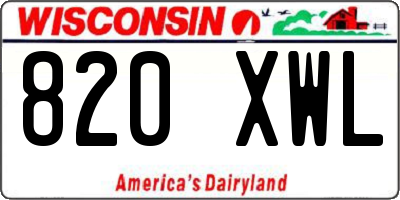 WI license plate 820XWL