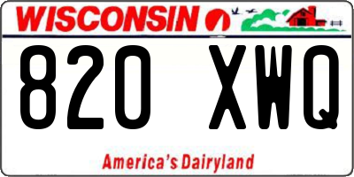 WI license plate 820XWQ