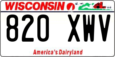 WI license plate 820XWV