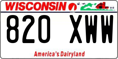 WI license plate 820XWW