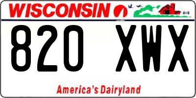 WI license plate 820XWX