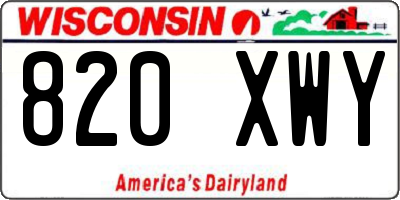WI license plate 820XWY