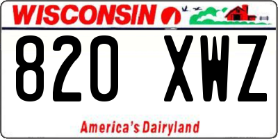 WI license plate 820XWZ