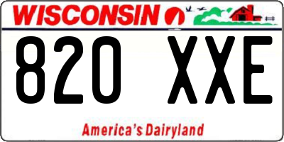 WI license plate 820XXE