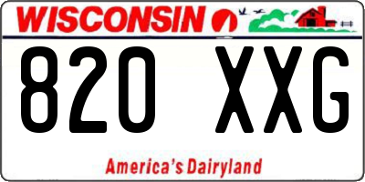 WI license plate 820XXG