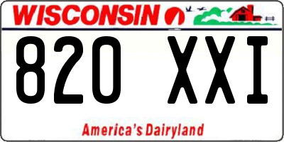 WI license plate 820XXI