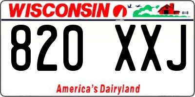 WI license plate 820XXJ