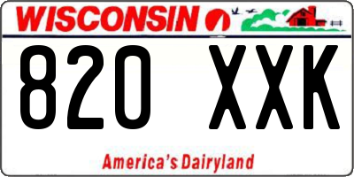 WI license plate 820XXK
