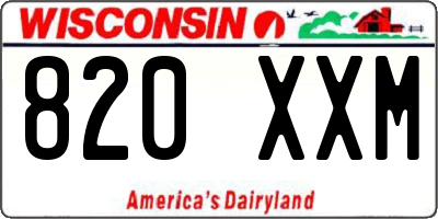 WI license plate 820XXM