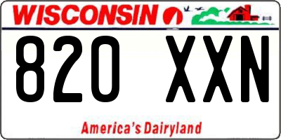 WI license plate 820XXN