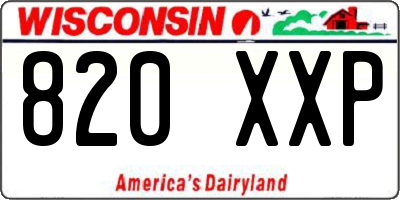 WI license plate 820XXP
