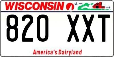 WI license plate 820XXT