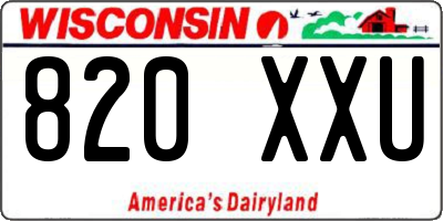 WI license plate 820XXU
